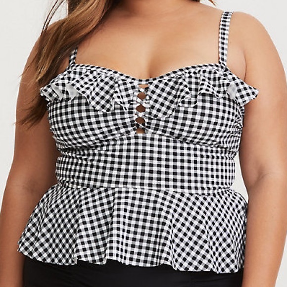 Torrid Gingham Peplum midkini Top 3